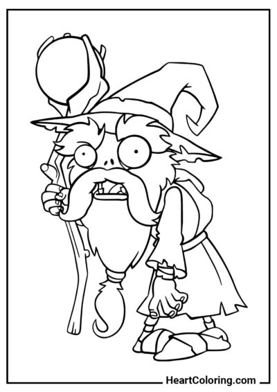 Wizard Zombie - Plants vs. Zombies Coloring Pages