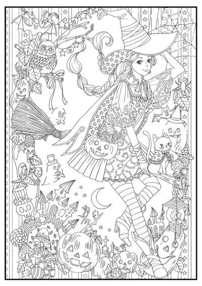 Young witch - Adult Coloring Pages