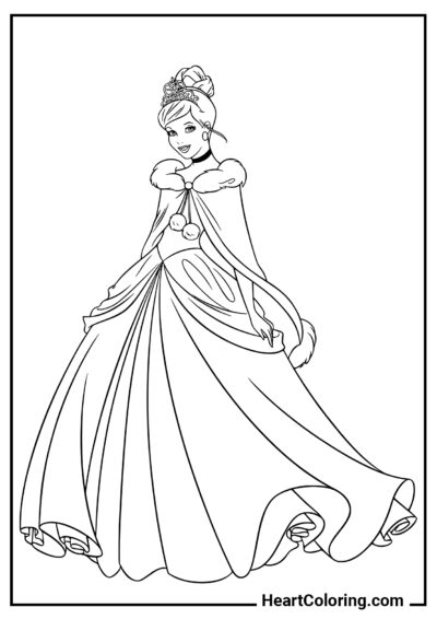 Cinderela no baile - Desenhos de Princesas da Disney para Colorir
