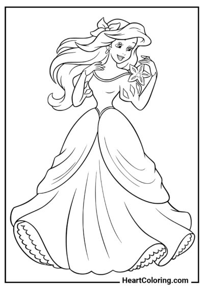 Bella Ariel - Disegni delle Principesse Disney da Colorare
