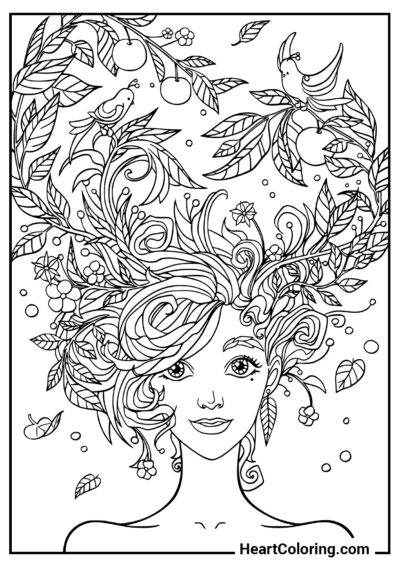 Magic hairstyle - Adult Coloring Pages