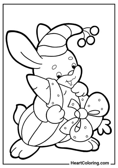 Conejito como payaso - Dibujos de Conejos para Colorear