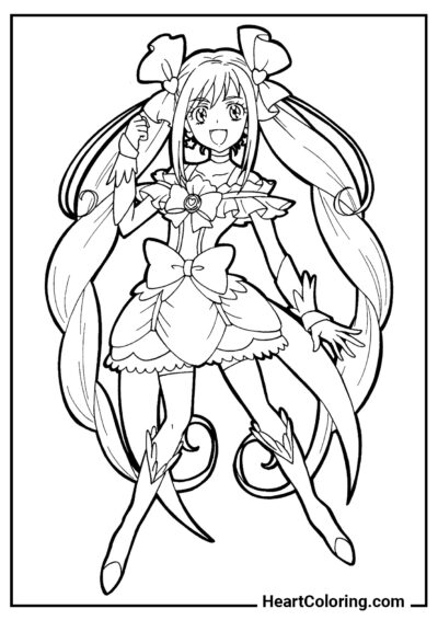 Victory celebration - Anime Girl Coloring Pages