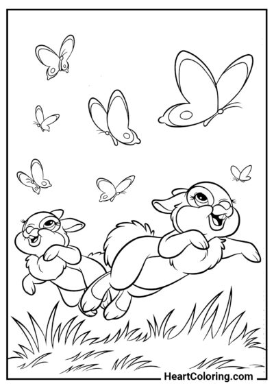 Pareja enamorada - Dibujos de Conejos para Colorear