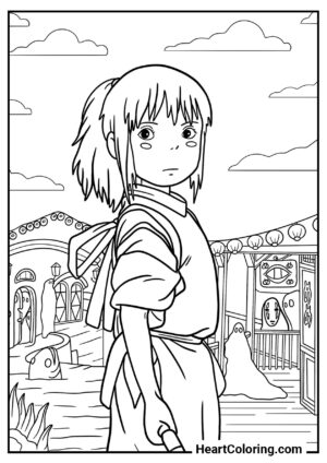 Desenho interativo: Ogino Chihiro para pintar