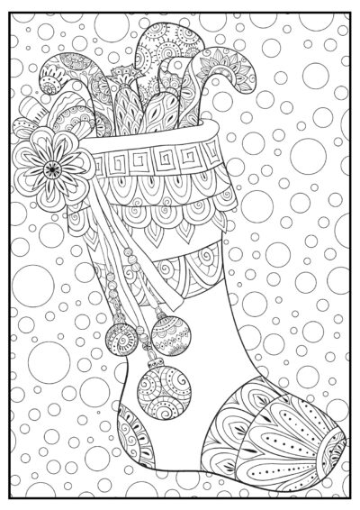 Christmas sock - AntiStress Coloring Pages