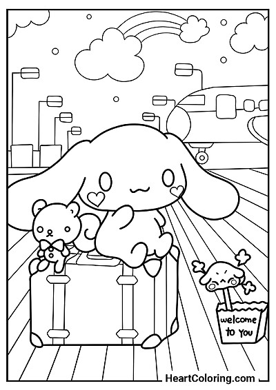Cinnamoroll na stacji kolejowej — wydrukuj jednym kliknięciem