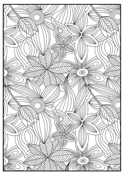 Océano de flores - Dibujos Antiestrés para Colorear