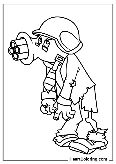 Zombie Grochostrzel Zombie Grochostrzel — kolorowanka przyjazna do wydruku