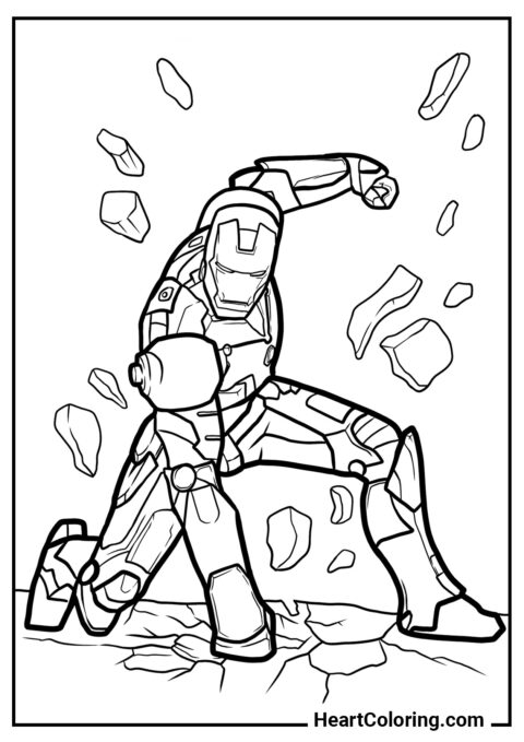 Smooth landing - Iron Man Coloring Pages