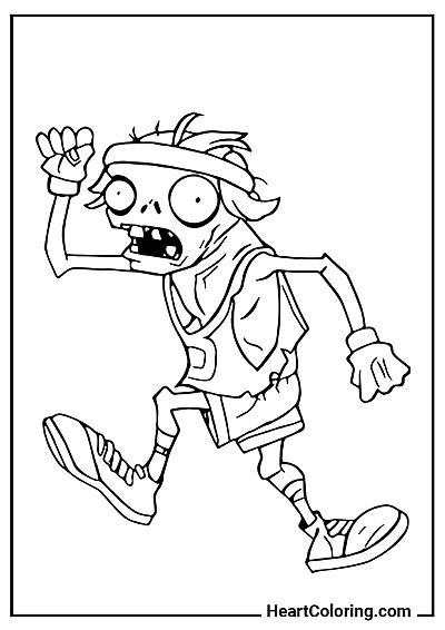 Zombie Maratończyk Łatwa i ładna kolorowanka: Zombie Maratończyk