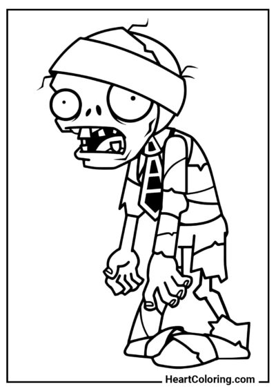 Zombi momia - Dibujos de Plants vs Zombies para Colorear