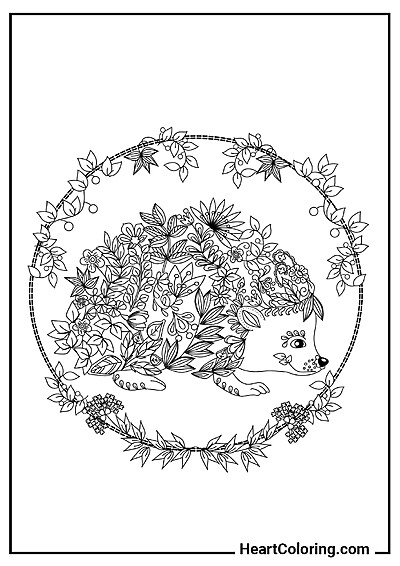 Printable and online coloring: Cute Hedgehog