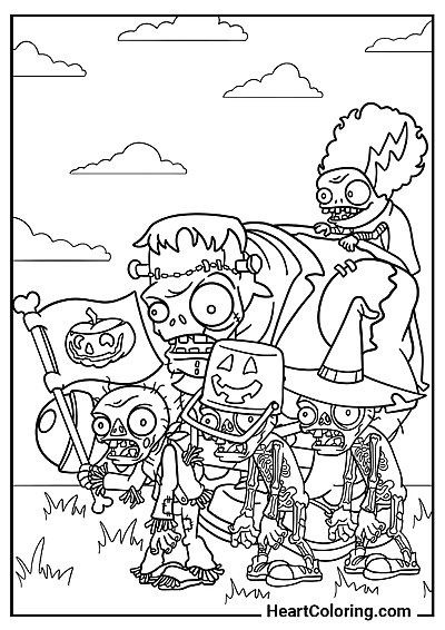 Oddział Uderzeniowy Zombie Interaktywna kolorowanka Oddział Uderzeniowy Zombie — online za darmo