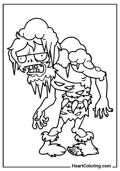 Jaskiniowy Zombie Otwórz i pokoloruj: Jaskiniowy Zombie