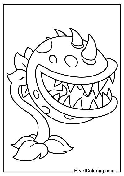 Pożeracz Pożeracz — łatwa kolorowanka z kategorii "Kolorowanki Plants vs. Zombies"