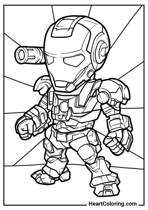 Chibi War Machine - Desenhos do Homem de Ferro para Colorir