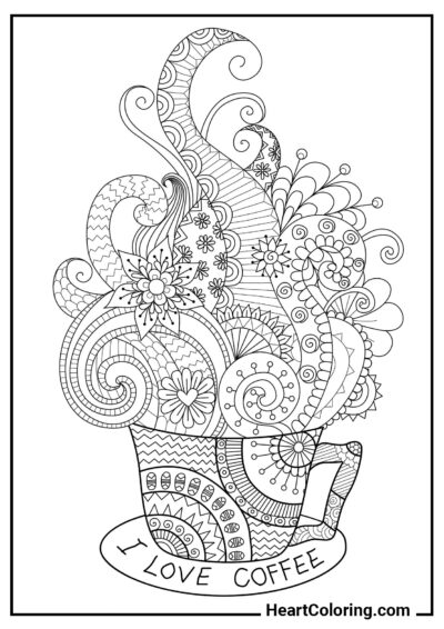 Cup of coffee - AntiStress Coloring Pages