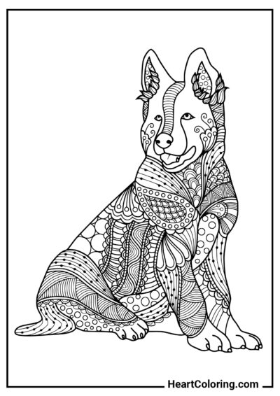 Mignon petit chien - Coloriages pour Adultes