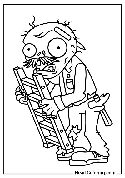 Zombie Budowlaniec Interaktywna kolorowanka Zombie Budowlaniec — online za darmo