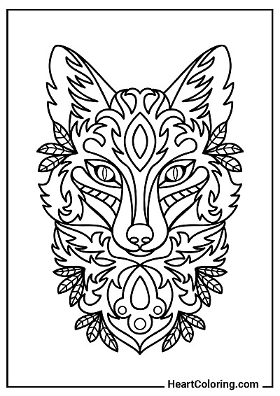 Printable drawing for kids: Fox Head