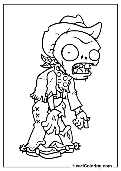 Zombie Kowboj Kolorowanka PDF i JPG: Zombie Kowboj — online i offline