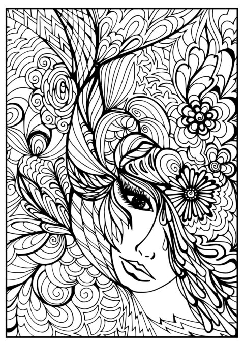 Beautiful girl - AntiStress Coloring Pages