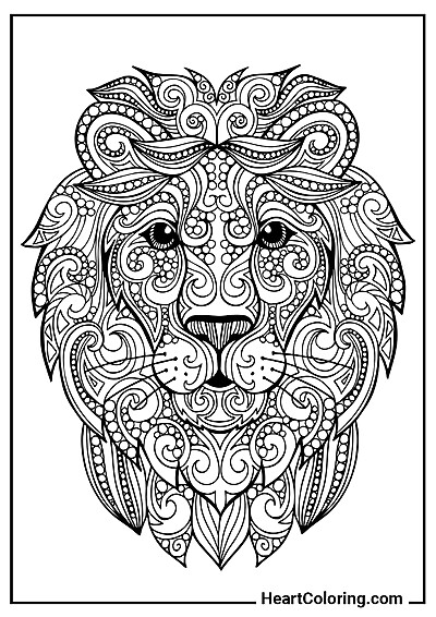 Download, print, color: Lion Head