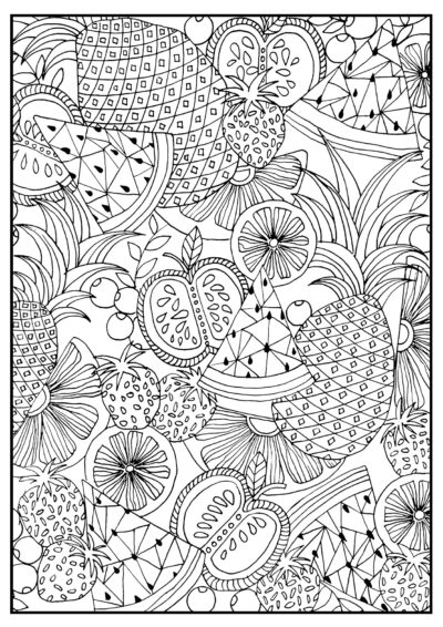 Fruit composition - Adult Coloring Pages