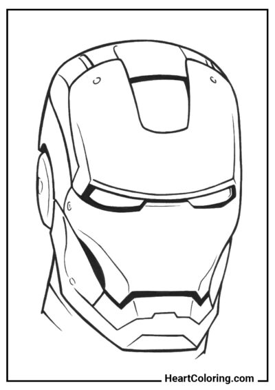 Máscara de Superhéroe - Dibujos de Iron Man para Colorear