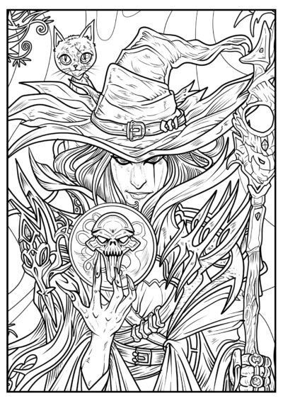 Dark Mage - Adult Coloring Pages