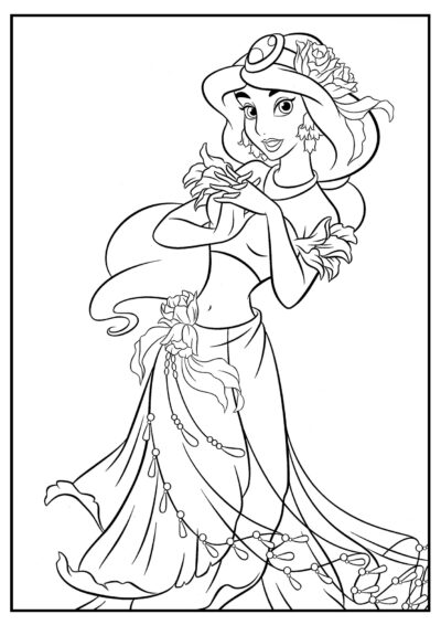 Jasmine - Desenhos de Princesas da Disney para Colorir