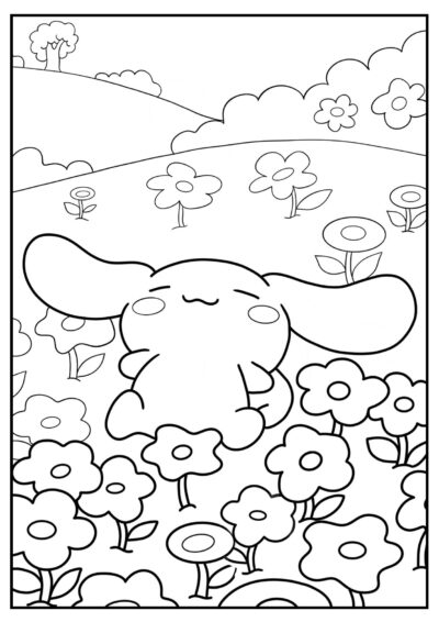 Relaxation in the sun - Cinnamoroll Coloring Pages