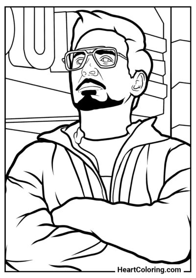 Dissatisfied Tony - Iron Man Coloring Pages