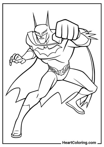 Golpe de superhéroe - Dibujos de Batman para Colorear