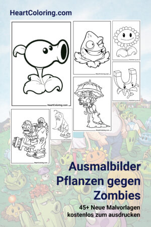 Ausmalbilder Pflanzen gegen Zombies