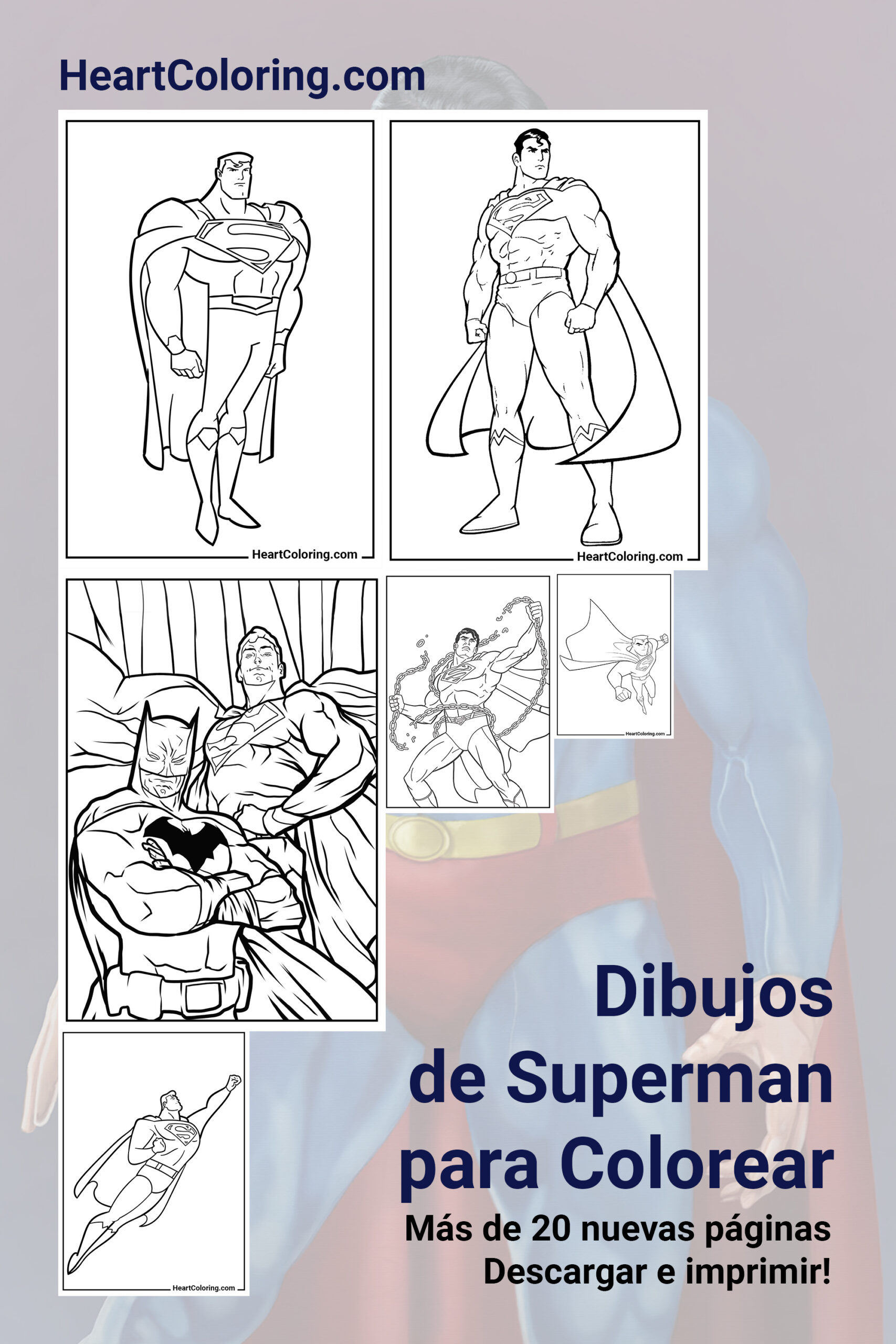 Dibujos de Superman para Imprimir y Colorear | HeartColoring