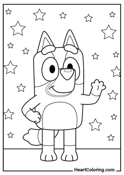 Bluey Heeler - Dibujos de Bluey para Colorear