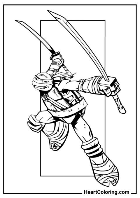 Leonardo - Coloriages de  Tortue Ninja