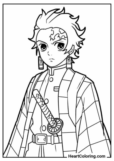 Tanjiro Kamado - Demon Slayer Coloring Pages