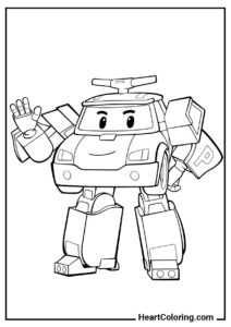 Robocar Poli Coloring Pages for Kids | 30+ Pictures