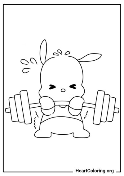 Entraînement intensif - Coloriage Pochacco