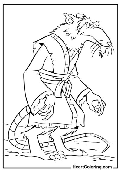 Maître Splinter - Coloriages de  Tortue Ninja