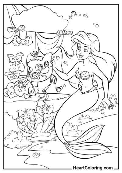 Masquerade - The Little Mermaid Coloring Pages