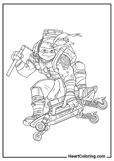 Mikey - Ninja Turtles Coloring Pages