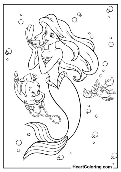 Beautiful mermaid - The Little Mermaid Coloring Pages