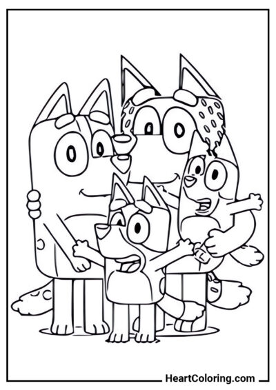 Bluey et ses amis - Coloriages de Bluey