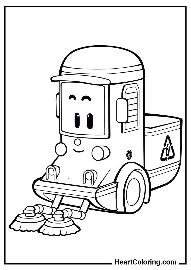 Robocar Poli Coloring Pages for Kids | 30+ Pictures