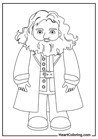 Dessin animé Rubeus Hagrid - Coloriages Harry Potter