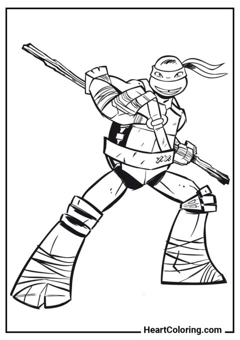 Donatello - Desenhos de Tartarugas Ninjas para Сolorir